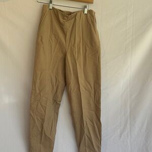 Eileen Fisher Tan Slim Straight Pants | Pull-On Minimalist with pockets xxs